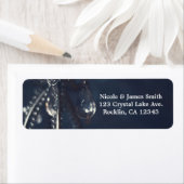 Moody Blue Crystal Elegant Romantic Wedding Invite Etiket (Insitu)
