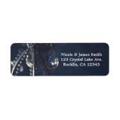 Moody Blue Crystal Elegant Romantic Wedding Invite Etiket (Voorkant)