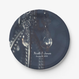 Moody Blue Crystal Elegante Romantische Chic Bruil Papieren Bordje