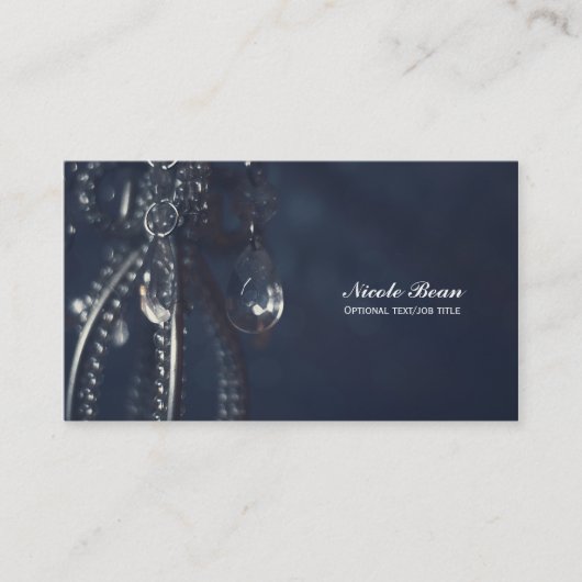 Moody Blue Crystal Glam Elegant Romantic Chic Visitekaartje (Voorkant)