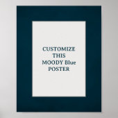 Moody Blue Custom Poster Quote Gifts Verjaardag (Voorkant)