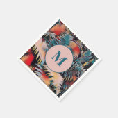 Moody Blue Fern laat botanische monogrammen achter Servet (Hoek)