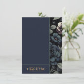 Moody Blue Floral Bedankkaart (Staand voorkant)