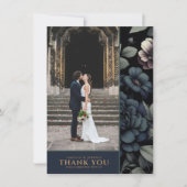 Moody Blue Floral Bedankkaart (Voorkant)