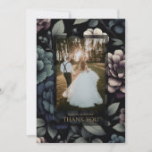 Moody Blue Floral Bedankkaart (Voorkant)