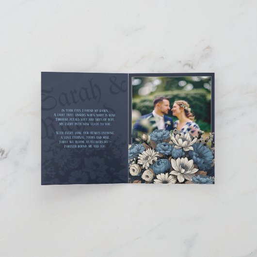 Moody Blue Floral Custom Photo Wedding (Binnen)