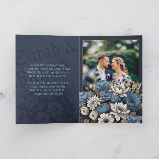 Moody Blue Floral Custom Photo Wedding (Binnen)