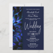 Moody Blue Floral Wedding Kaart (Voorkant)