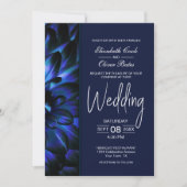 Moody Blue Floral Wedding Kaart (Voorkant)