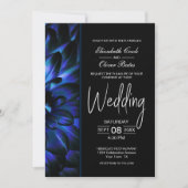 Moody Blue Floral Wedding Kaart (Voorkant)