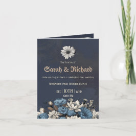 Moody Blue Folded Photo Invite