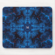 Moody Blue Fractal Filigree met je Monogram