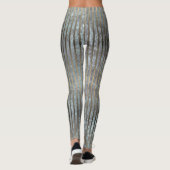 Moody Blue & Gold Stripe Patroon Leggings (Achterkant)