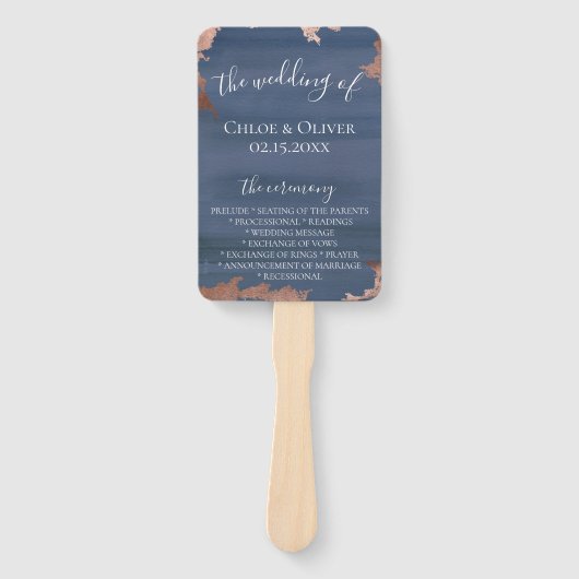 Moody Blue Koper Trouwprogramma Handwaaier (Voorkant)
