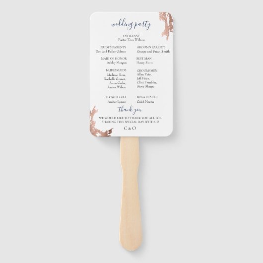 Moody Blue Koper Trouwprogramma Handwaaier (Achterkant)