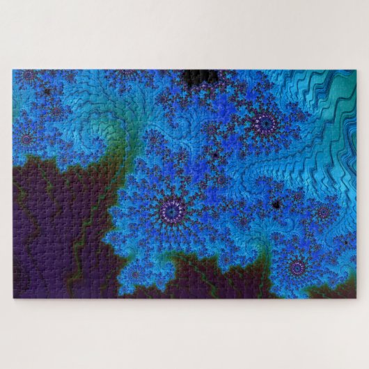 Moody Blue Mandelbrot Mandalas Fractal Abstract Legpuzzel (Horizontaal)