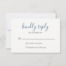 Moody Blue Metallic bruiloft RSVP Kaart