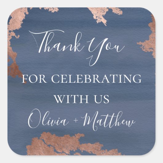 Moody Blue Metallic gepersonaliseerd Vierkante Sticker (Voorkant)