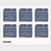 Moody Blue Metallic gepersonaliseerd Vierkante Sticker (Vel)