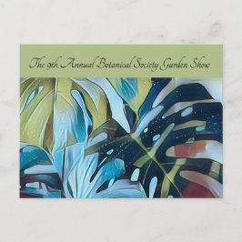 Moody Blue Monstera Botanical Direct Mail Promo Aankondigingskaart
