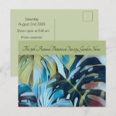 Moody Blue Monstera Botanical Direct Mail Promo Aankondigingskaart (Voorkant / Achterkant)
