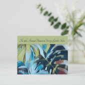 Moody Blue Monstera Botanical Direct Mail Promo Aankondigingskaart (Staand voorkant)