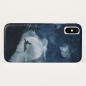 Moody blue night sky full moon hare silhouette Case-Mate iPhone case (Achterkant (horizontaal))