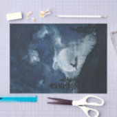 Moody blue night sky hare full moon ontkoppeling tissuepapier (Craft)