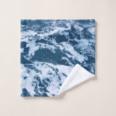 Moody Blue Ocean Waves Bad Handdoek (Wasdoekje)