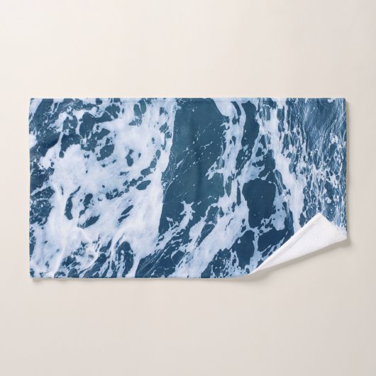 Moody Blue Ocean Waves Bad Handdoek (Handdoek)