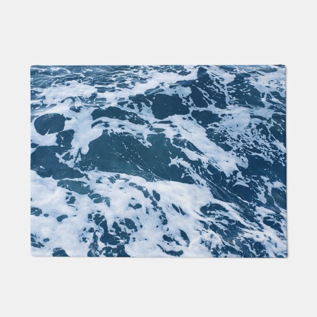 Moody Blue Ocean Waves Deurmat (Voorkant)