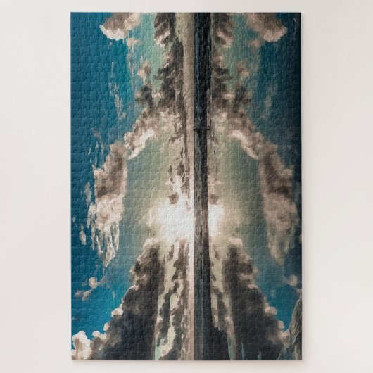 Moody Blue Sky Beach Sunrise Legpuzzel (Verticaal)