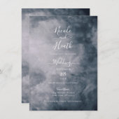 Moody Blue Sky Clouds Celestial Wedding Kaart (Voorkant / Achterkant)