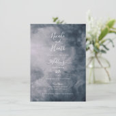 Moody Blue Sky Clouds Celestial Wedding Kaart (Staand voorkant)