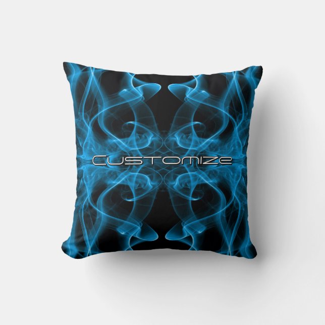 Moody Blue Smoke Custom Abstract Art Kussen (Voorkant)