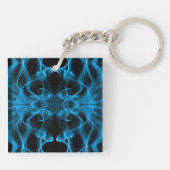 Moody Blue Smoke Custom Abstract Art Sleutelhanger (Achterkant)