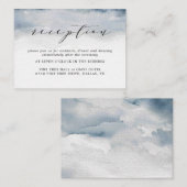 Moody Blue Waterverf Bruiloft Receptie Kaarten (Voorkant / Achterkant)