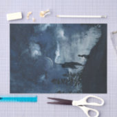 Moody blue waterverf maangodin ontkoppeling tissuepapier (Craft)