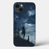 Moody blue waterverf Moeddess woud hare Case-Mate iPhone Case (Achterkant)
