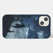 Moody blue waterverf Moeddess woud hare iPhone Hoesje (Achterkant horizontaal)