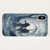 Moody blue waterverf Moon goddessen woud Case-Mate iPhone Case (Achterkant (horizontaal))