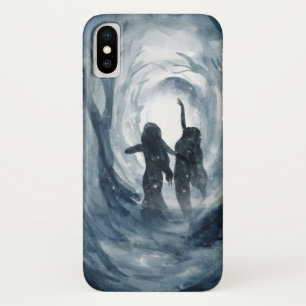 Moody blue waterverf Moon goddessen woud Case-Mate iPhone Case