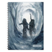 Moody blue waterverf Moon goddesses gepersonalisee Notitieboek (Voorkant)