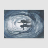 Moody blue waterverf Moon godin ontkoppeling Tissuepapier (Voorkant)