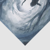 Moody blue waterverf Moon godin ontkoppeling Tissuepapier (Detail)