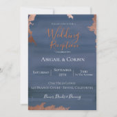 Moody Blue Wedding Reception Invitation Kaart (Voorkant)