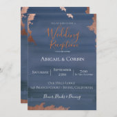 Moody Blue Wedding Reception Invitation Kaart (Voorkant / Achterkant)