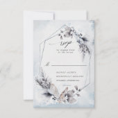 Moody Blue Winter Waterverf Bloemen RSVP Kaart (Voorkant)