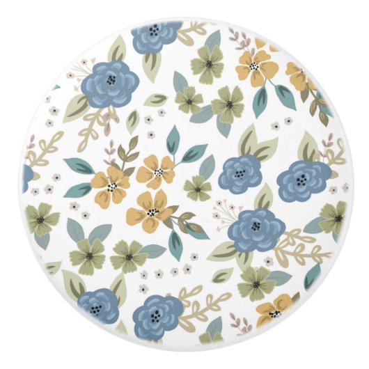 Moody Blues Floral Keramische Knop (Voorkant)