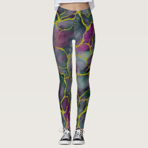 Moody Blues Marmer en gouden aderen Leggings